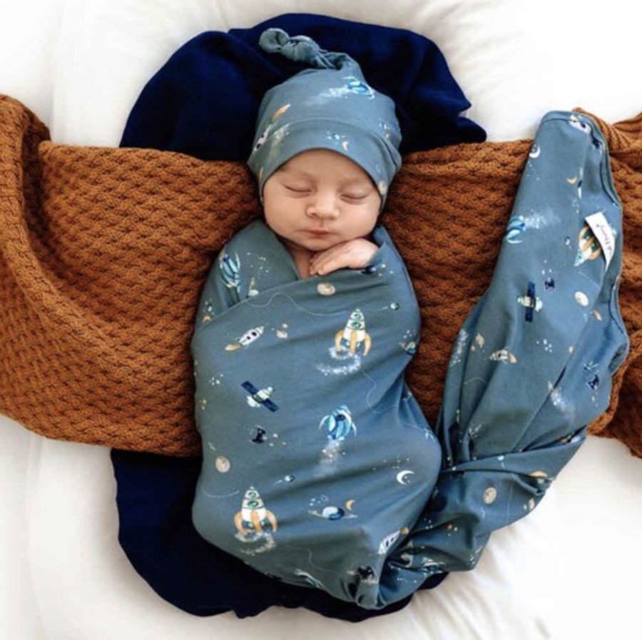 Baby, Kids & Teens Snuggle Hunny Kids | Jersey Wrap & Beanie Set; Rocket - Snuggle Hunny Kids