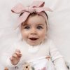 Clothes & Accessories Snuggle Hunny Kids | Linen Bow Headband; Dusty Pink - Snuggle Hunny Kids