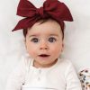 Clothes & Accessories Snuggle Hunny Kids | Linen Bow Headband; Burgundy - Snuggle Hunny Kids