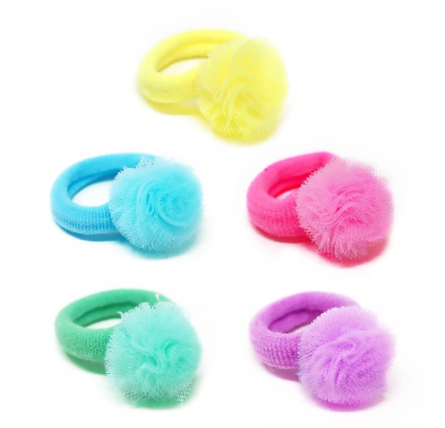 Clothes & Accessories Pink Poppy | Hair Elastics; Pastel Pom Pom