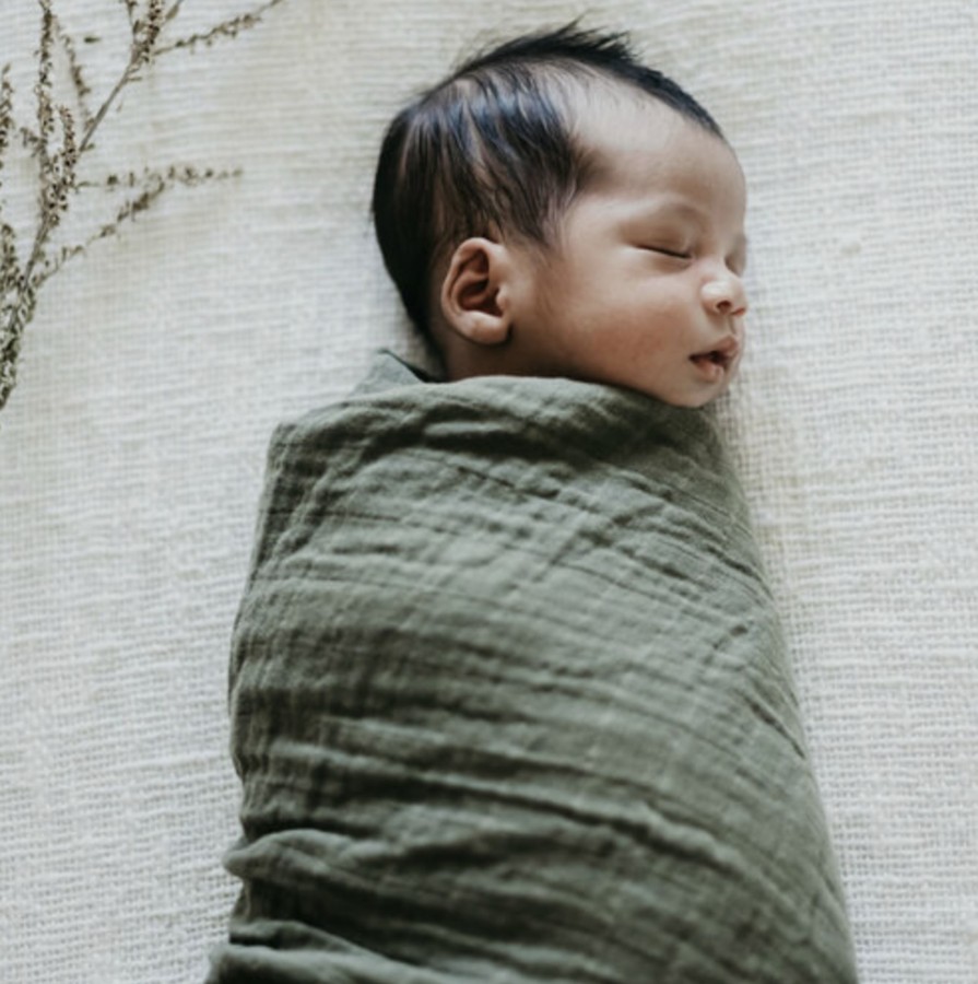 Baby, Kids & Teens Snuggle Hunny Kids | Organic Muslin Wrap; Dusty Olive - Snuggle Hunny Kids