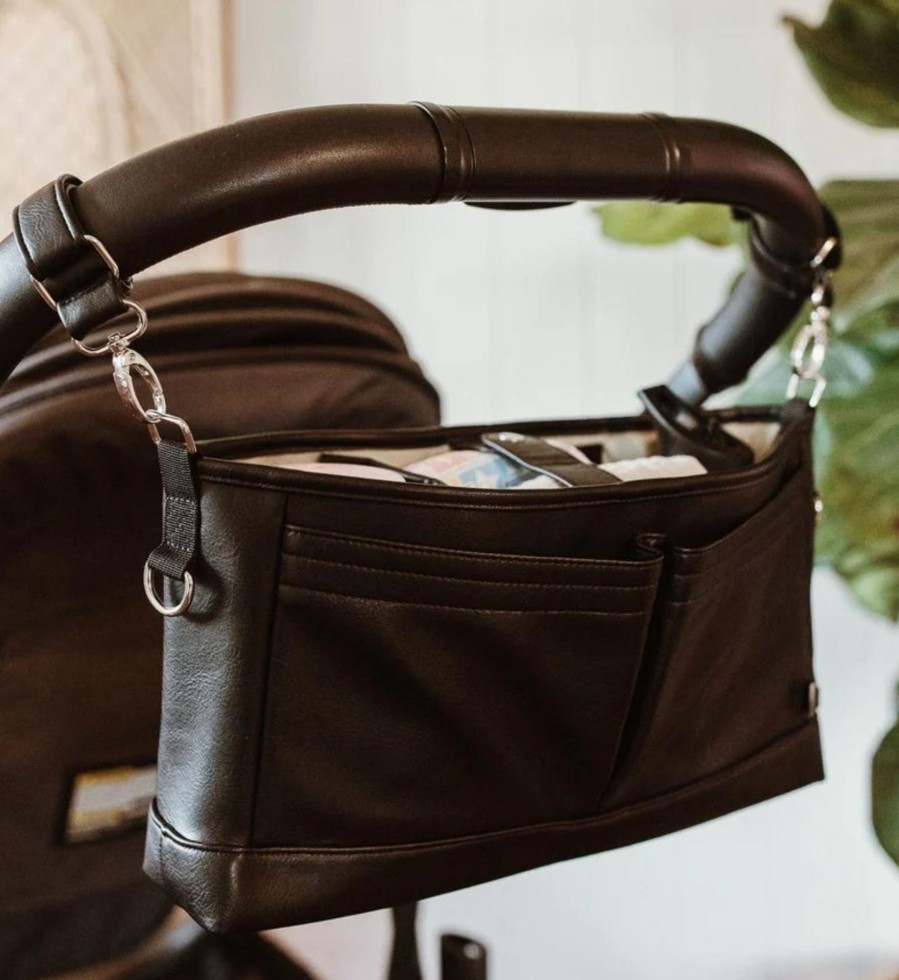 For Mums & Dads OiOi | Faux Leather Stroller Organiser/Pram Caddy - Black