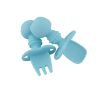 Baby, Kids & Teens Mumma's Little Helpers | Starting Solids Baby Silicone Fork & Spoon Easy Grip - Blue