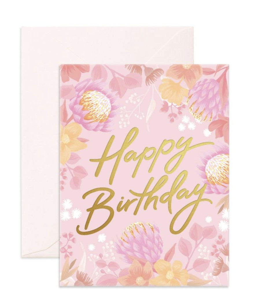 For Mums & Dads Fox & Fallow | Happy Birthday Floribunda Greeting Card