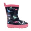 Clothes & Accessories Korango | Gumboot - Dino Print Hot Pink/Navy