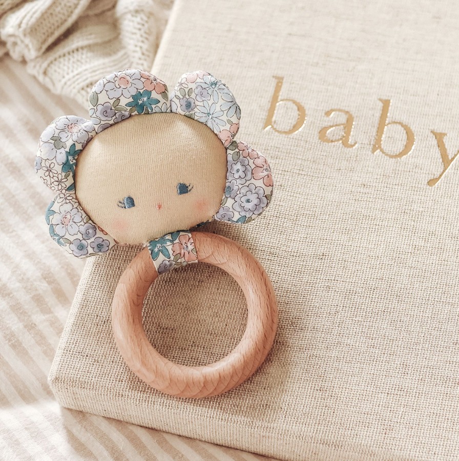 Baby, Kids & Teens Alimrose | Flower Baby Teether Rattle - Liberty Blue