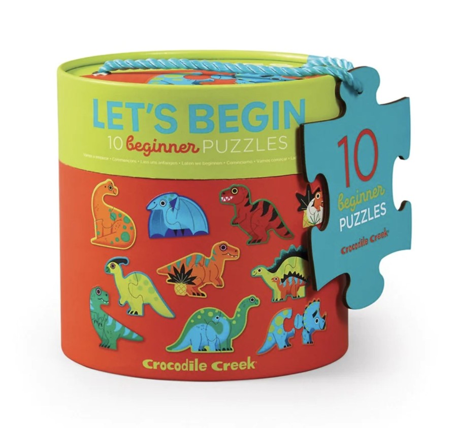 Toys & Activites Crocodile Creek | Let'S Begin Puzzle 2Pc - Dinosaurs