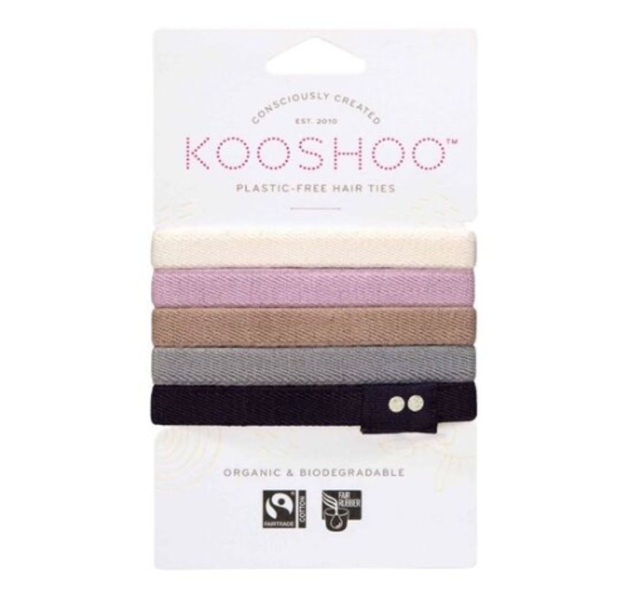 Clothes & Accessories KOOSHOO | Plastic-Free Hair Ties; Silver 5Pk - Kooshoo