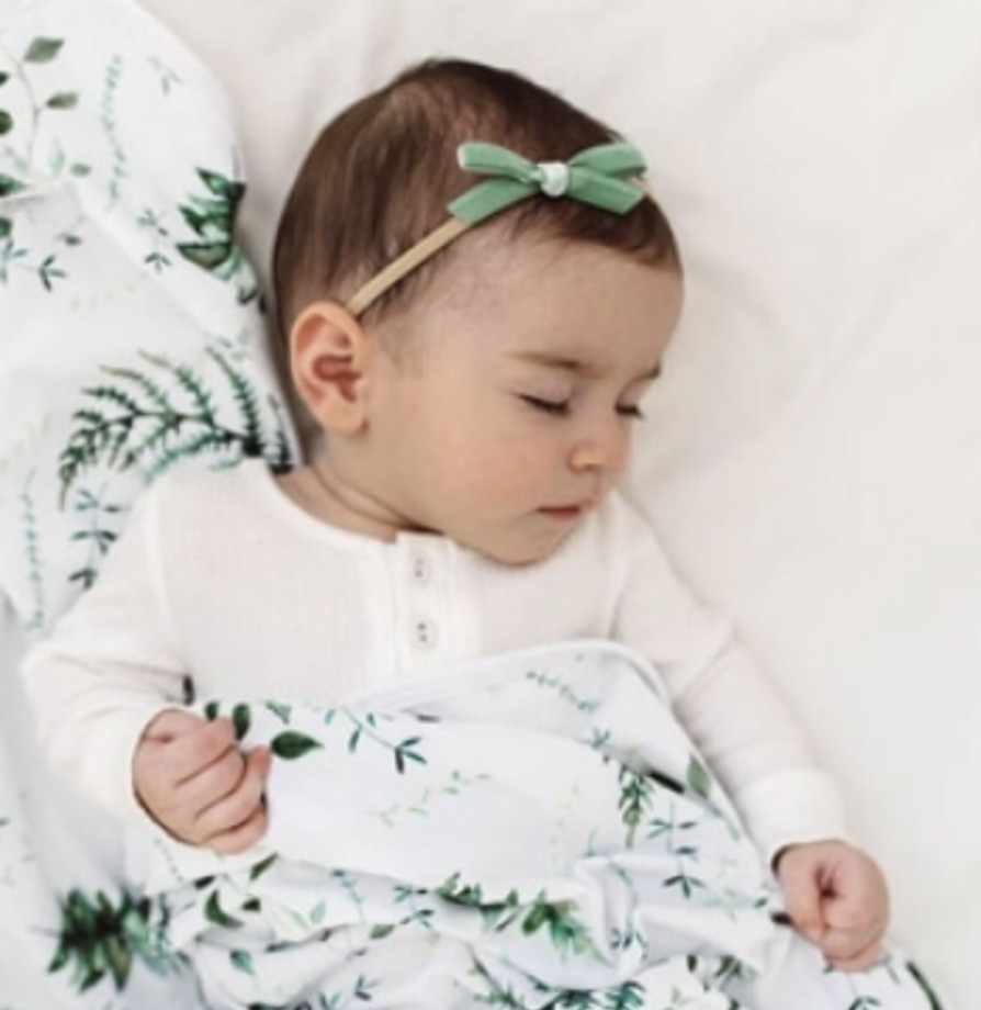 Clothes & Accessories Snuggle Hunny Kids | Petite Velvet Bow; Olive - Snuggle Hunny Kids