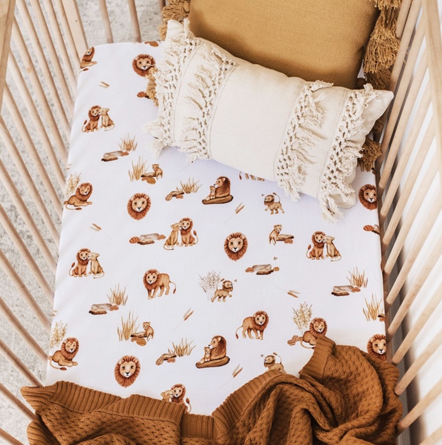 Baby, Kids & Teens Snuggle Hunny Kids | Fitted Cot Sheet; Lion - Snuggle Hunny Kids