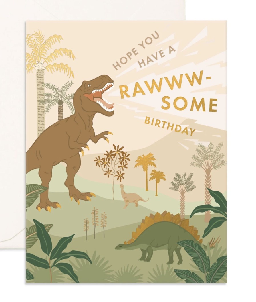 For Mums & Dads Fox & Fallow | Rawww-Some Birthday Dinos Greeting Card