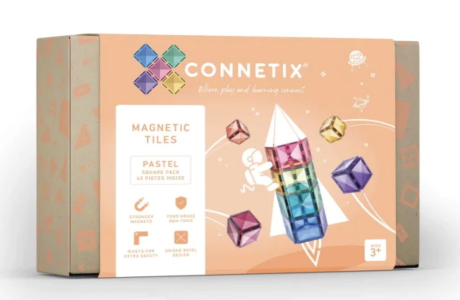 Toys & Activites Connetix | 40 Piece Pastel Square Pack