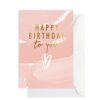 For Mums & Dads Elm Paper | Happy Birthday Brushy Peach Greeting Card