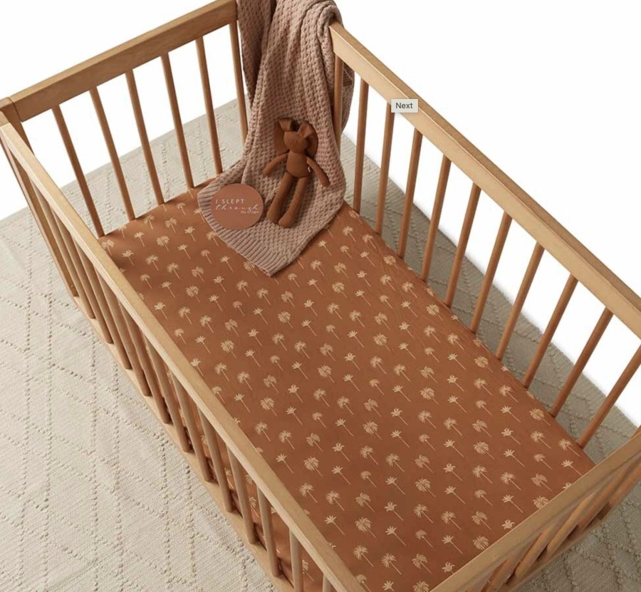 Baby, Kids & Teens Snuggle Hunny Kids | Fitted Cot Sheet; Bronze Palm - Snuggle Hunny Kids