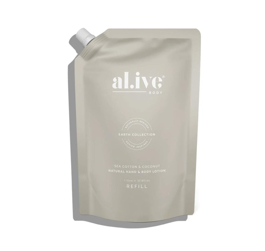 For Mums & Dads al.ive body | Refill Pouch 1L - Sea Cotton & Coconut