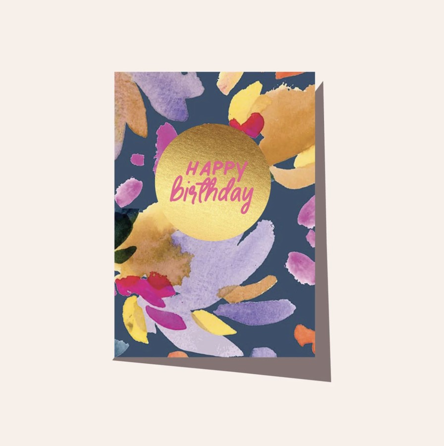 For Mums & Dads Elm Paper | Happy Birthday Navy Floral Greeting Card