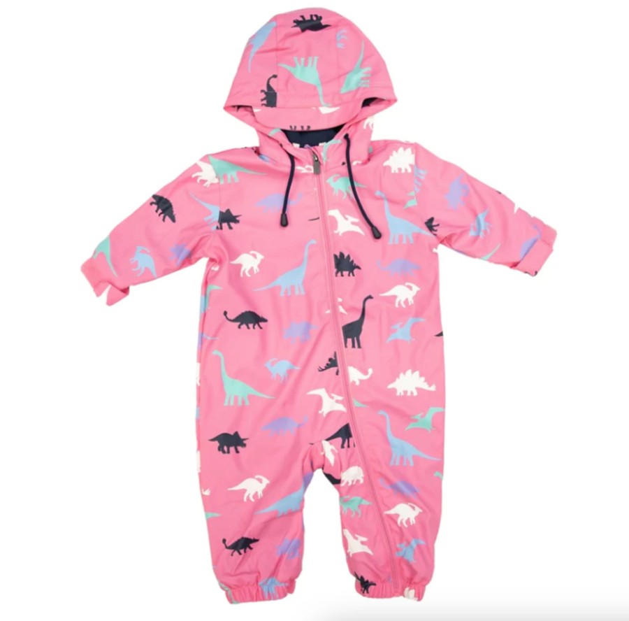 Clothes & Accessories Korango | Colour Change Rain Suit - Pink Dino