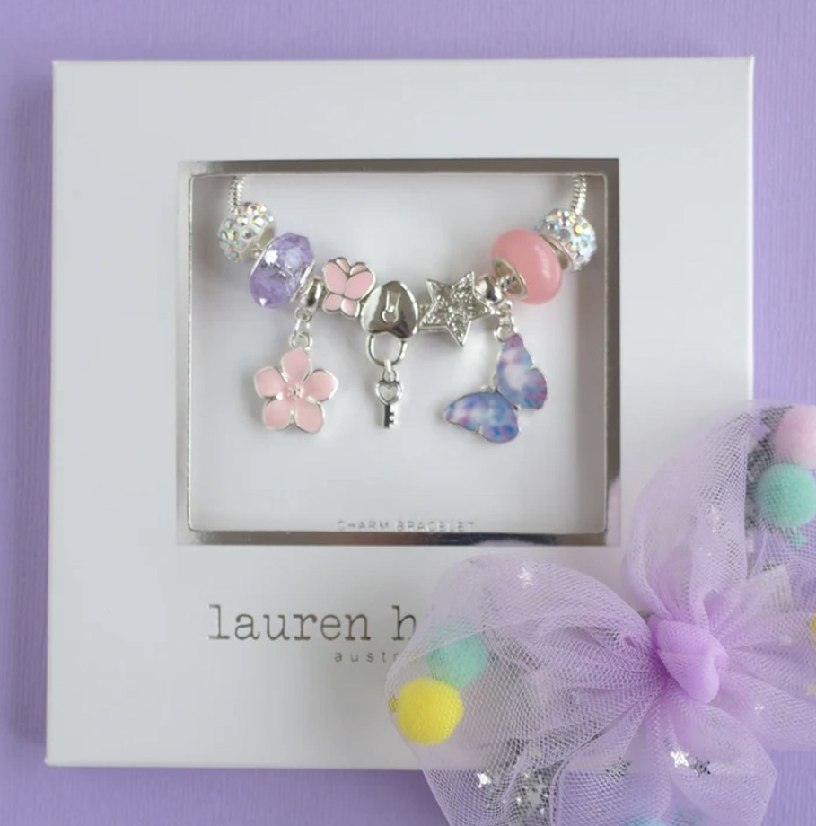 Clothes & Accessories Lauren Hinkley Australia | Charm Bracelet - Purple Butterfly Magic