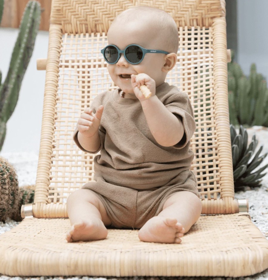 Clothes & Accessories BukiBaby | Baby Sunglasses; Sage Green T-Shades With Strap & Case - Bukibaby