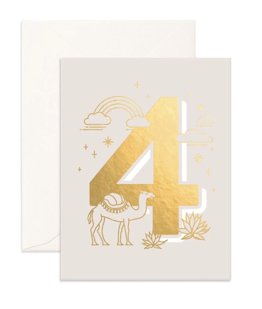 For Mums & Dads Fox & Fallow | No 4 Birthday Animals Greeting Card