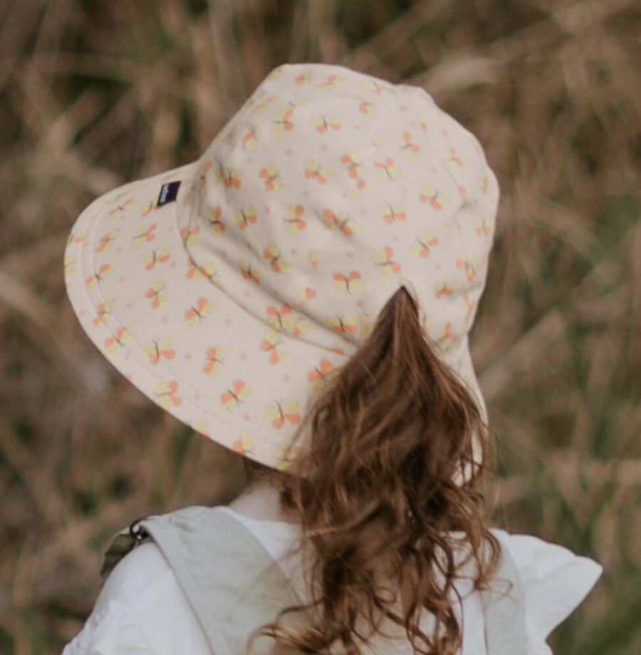 Clothes & Accessories Bedhead Hats | Ponytail Bucket Sun Hat - Butterfly