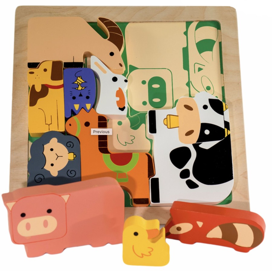 Toys & Activites Kiddie Connect | Chunky Puzzle; Farm Animal