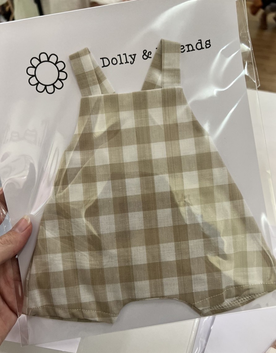 Toys & Activites My Dolly & Friends | Doll Overalls; Oat Gingham - 38Cm