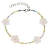 Clothes & Accessories Aquarius Designs | Anklet; Rainbow W/ White Frangipanis - Aquarius Designs