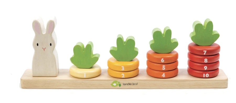 Toys & Activites Tender Leaf Toys | Counting Carrots Wooden Stacker