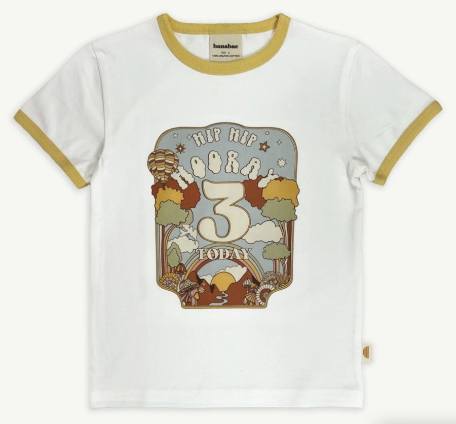 Clothes & Accessories Banabae | Hip Hip Hooray Ringer Tee - 3Rd Birthday