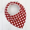 Baby, Kids & Teens Grubbee | Red Gingham Dribble Bib -Grubbee