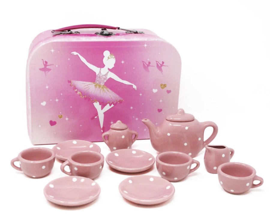 Toys & Activites Pink Poppy | Tea Set In Case; Porcelain Pirouette Princess