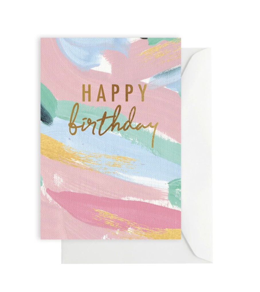 For Mums & Dads Elm Paper | Happy Birthday Brushy Colour Greeting Card